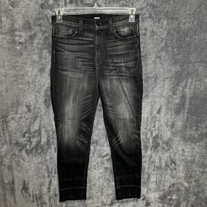 Hudson Jeans Womens 29 Faded Black Zoey High Rise Ankle Stretch Distressed Denim